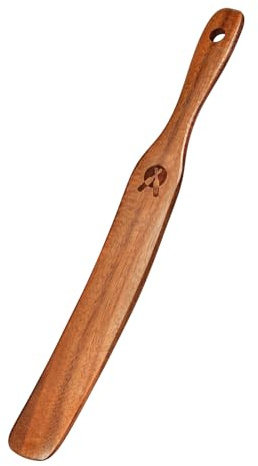 Spatule à remuer le - Grattoir à spatule à levain de 27,9 cm | Spurtle maigre en bois | Fouet à pâte | Fouet à portable Spatųla, ustensile à palette fine pour cuisiner, remuer, mélanger et s