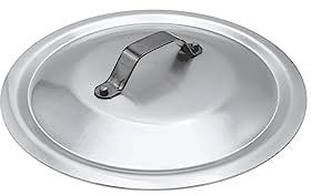 Pentole Agnelli Alluminio Coperchio Rotondo Pesante con Ponticello, Argento, 28 cm