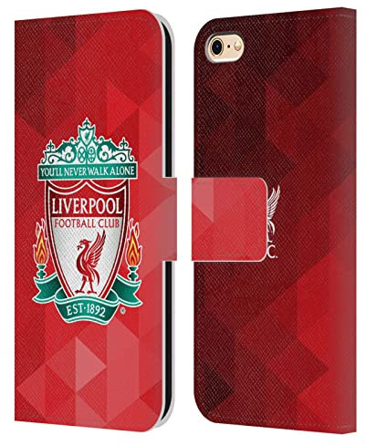 Head Case Designs Officially Licensed Liverpool Football Club Red Geometric 1 Crest 1 Leather Book Wallet Case Cover Compatible With Apple iPhone 6 / iPhone 6s