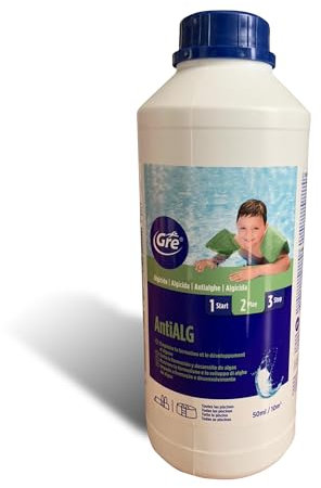 Gre 76009. - Antialgas Líquido para el Mantenimiento y Tratamiento del Agua de la Piscina, Acción Alguicida contra Agua Verde en Piscina. 1 Litro