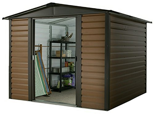 Yardmaster 8 x 6 ft Woodview Apex Roofed Shiplap Metal Shed - Woodgrain