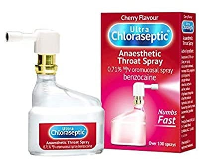 Ultra Chloraseptic Anaesthetic Throat Spray, Cherry Flavour, Fast Acting Relief for Sore Throat Pain, 15 ml (Pack of 1)