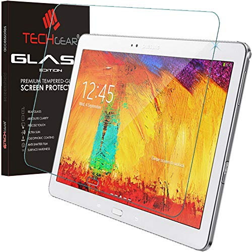 TECHGEAR Screen Protector for Galaxy Note 10.1 2014 Edition - GLASS Edition Genuine Tempered Glass Screen Protector Guard Cover Compatible with Samsung Galaxy Note 10.1 2014 (SM-P600 / SM-P605)