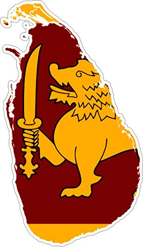 Akachafactory Selbstklebend Wandtattoo Sticker, Auto Vinyl Flagge Karte Sri Lanka