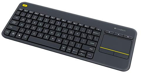 Logitech K400 Plus Teclado Inalámbrico con Touchpad para Televisores, Disposición Turco, Negro