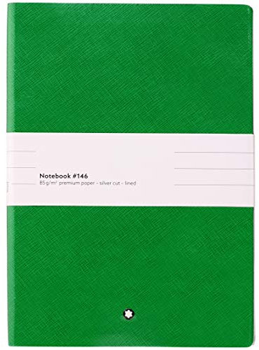 Montblanc Notebook 116518 Fine Stationery #146 – Liniertes Notizbuch aus Leder mit Softcover in DIN A5 – Farbe: Green – 192 Seiten