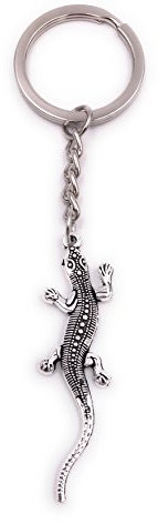 H-Customs Salamander klein Schlüsselanhänger Anhänger Silber aus Metall