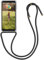kwmobile Necklace Case kompatibel mit Samsung Galaxy A7 (2018) Hülle - Silikon Cover mit Handykette - Band Handyhülle Transparent Schwarz