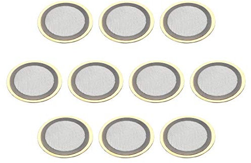 sourcing map 10 Pcs Disques Piézoélectriques 10mm Acoustique Pickup Transducteur Élément Trigger Buzzer Batterie Guitare