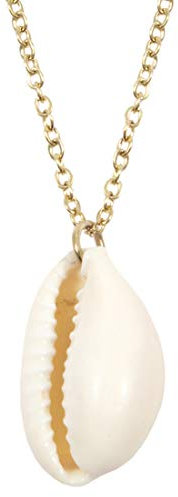 Happiness Boutique Damen Kauri Muschel Kette in Goldfarbe | Kette mit Muschel-Anhänger Edelstahlschmuck