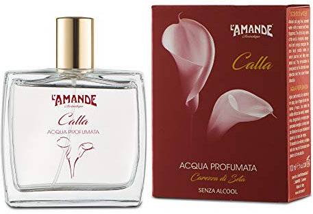 L'AMANDE - Acqua Profumata Donna Spray Analcolica con Note Fiorite, Idratante al Limone e Bergamotto, Lozione Rinfrescante Agrumata Corpo al Profumo di Rosa, Vaniglia e Gelsomino - Calla 100 ml
