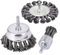 Carkio Knotted Wire Brush Set with 1/4 Shank, 3 Inch Knotted Wire Wheel Cup Brush and 1 Inch Twist End Brush for Removal of Rust Corrosion Paint, 3Pcs