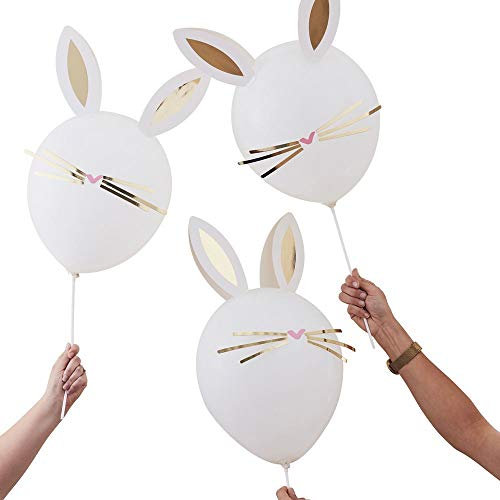Ginger Ray Machen Sie Ihre eigenen Osterhasen-Luftballons Gänseblümchen Crazy White