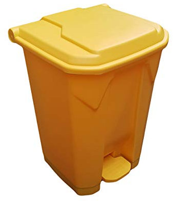 Chabrias Ltd 30L Clinical Foot Pedal Bin – Yellow Medical Waste Container for Office, Home, Clinics, Schools – Durable Polypropylene, Hands-Free Operation, Odour Control, Compact Design