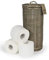 Wicker Toilet Roll Basket - Holds 3 Rolls Antique Willow - Traditional Toilet Roll Storage - Small Bathroom Storage Basket