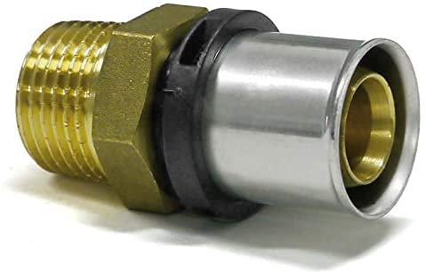 Pressfitting, Press-Übergang Außengewinde DVGW, TH Pressfitting 16x2 20x2 1/2 3/4 (Übergang 16x2 1/2 AG)