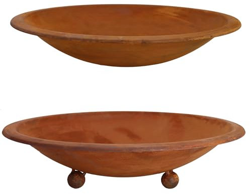 Rostikal Edelrost Garten Dekoschale Ø 50 cm Blumenschale Rost Deko Vintage Pflanzschale Dekoschale
