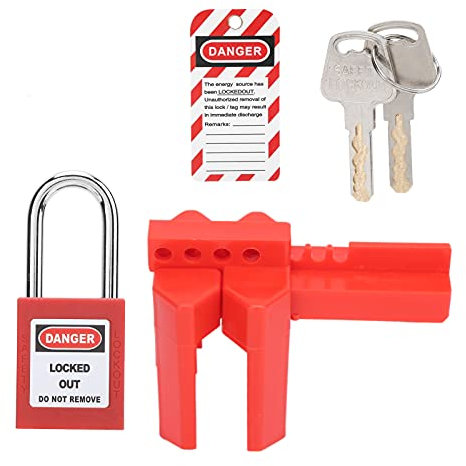 Kit de cadenas antidérapant, Kit de verrouillage d'étiquetage de consignation Portable avec étiquette d'avertissement de cadenas Clé pour robinets-vannes