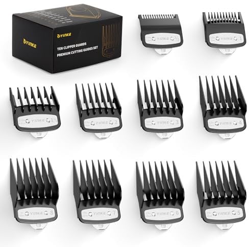 Yinke Trimmer Aufsätze Aufsteckkamm für Wahl Haarschneidemaschine Magic Clip Trimmer Rasierer, Gesichtshaarschneidemaschinen Bartschneider Aufsteckkamm-Set Kit (10PCS, BLACK)