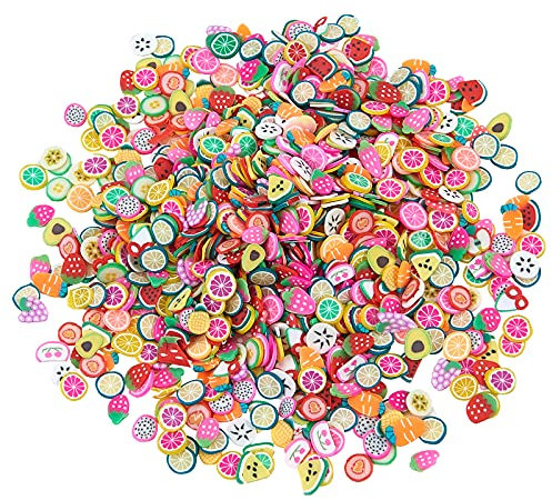 Airssory 10000 Pcs Multi Color Clay Tiny Slices No Hole Flatbacks Fruit Miniature Fairy No-Hole Charms Filler for DIY Crafts Phone Case Décor - 4~7x4~7mm