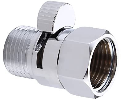 KES Water Flow Control Valve Brass Shut Off Valve Shower Head Valve Regulator for Showerhead and Handheld Shower Chrome, K1140B-CH