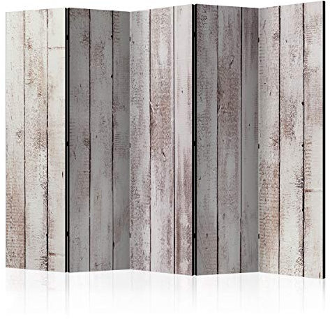 murando Akusticher Raumteiler Holzoptik Bretter Foto Paravent 225x172 cm beidseitig auf Vlies-Leinwand Bedruckt Akustikschaum Trennwand Spanische Wand Sichtschutz Home Office f-C-0369-z-c