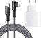 Caricabatterie Rapido USB C da 45 W, Caricatore con Cavo Nylon di Tipo C (2 m, 100 W) per Samsung Galaxy S25/S24/S23/S22/S21 Ultra/S25+/S20 FE/Z Fold 6/Note 20/Note 10+/A53/Tab S9 S8 S7 S10 Ultra