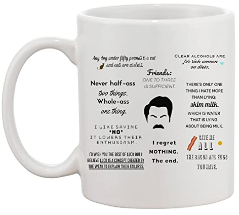 Ron Swanson One To Three Is Sufficient Weiße Tasse Kaffee Tee Männer Frauen Keramik Coffee Tea Mug Cup