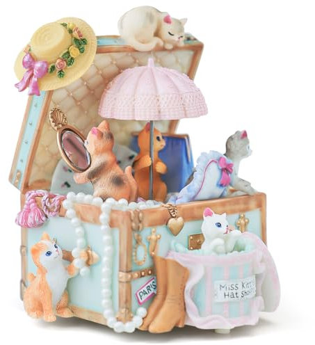 MS. WENNY Katzengeschenk für Mädchen, niedliche Kätzchen-Spieluhr zum Aufziehen, Geburtstagsgeschenk für Tochter, Kätzchen, Andenken, Jahrestag, Frauen, Ehefrau, Freundin, Play You Are My Sunshine