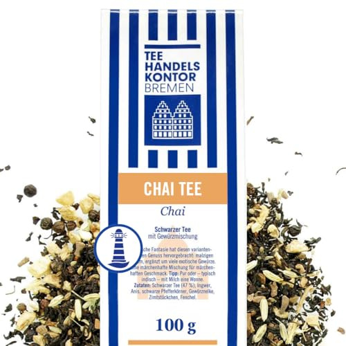 Hochwertiger Schwarzer Tee lose Chai 100 g malzig-würzig exotisch | Bio-Qualität, Exotische Gewürzmischung mit Anis und Zimt, Vollmundig-würzig