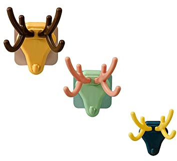 YUEMOL Hirsch Aufhänger 2 STÜCKE / 3 STÜCKE Multifunktionsgeweihform Hakenregal, Haushaltstasche Kleidung Schlüsselaufbewahrung Badezimmer Bad Ball Aufbewahrungsregal Haken (Color : 3pcs)