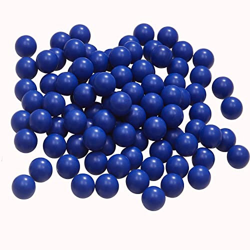 100 Runden massives Nylon 50 Kal. Paintballs 50 Kal Gummibälle Munition für TR50 Wiederverwendbare .50 Kaliber Hartplastik Projektiles zur Selbstverteidigung (blau)