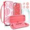 TIKOdirect Carrying Case for Nintendo Switch lite, Shockproof Portable Travel Bag with Glitter Galaxy case, Screen Protectors and Cute Leaf Thumb Grips Caps, Animal Crossing Pink