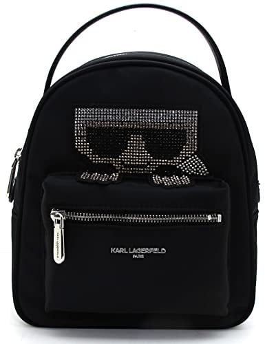 KARL LAGERFELD Damen Amour Small Backpack Reisezubehör-Reisebrieftasche, Schwarz/STN