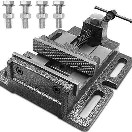 Bench Vise, Drill Press Vise 4 inch Heavy Duty, Quick Release Drill Press Vise Clamp, 4.3 Jaw Opening,4 Jaw Width Vise for Workbench Benchtop Drill Presses Low-Profile Woodworking, included 4 Bolts