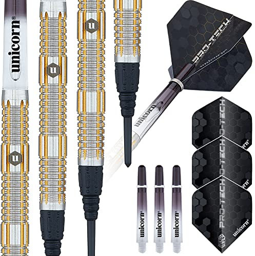 Unicorn Protech|Style 4|Soft Tip Darts, Silber/Gold, 18 g