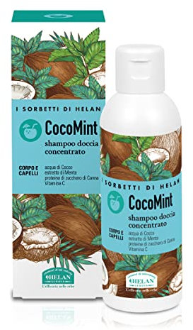 Helan, I Sorbetti CocoMint, Champú y Gel de Ducha para Hombre y Mujer Perfumado con Menta y Agua de Coco, Gel de Ducha Fresco para Cuerpo y Cabello con Ingredientes Naturales y Vitamina C, 150ml
