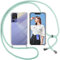 ISOI Funda con Cuerda para TCL 40 SE, Carcasa Transparente TPU Suave Silicona Case con Correa Colgante Ajustable Collar Correa de Cuello Cadena Cordón, Verde