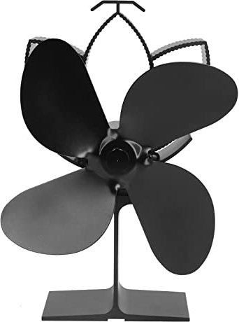 WOOXGEHM Beheizter Holzofenventilator mit 4 Flügeln, Selbstlaufender Thermodynamischer Kaminventilator, Konzipiert für Heizgeräte, Ideal für Camping/Picknicks, für Holz/Holzbrenner/Kamine