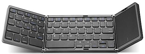 Teclado Bluetooth plegable con panel táctil recargable multidispositivo inalámbrico Windows para Android teclado Trackpad iOS con