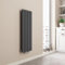 EMKE Radiatore ad acqua calda 90x30 cm, Radiatore piatto a monostrato con attacco centrale, Design montaggio verticale a parete, termoarredo verticale, Antracite