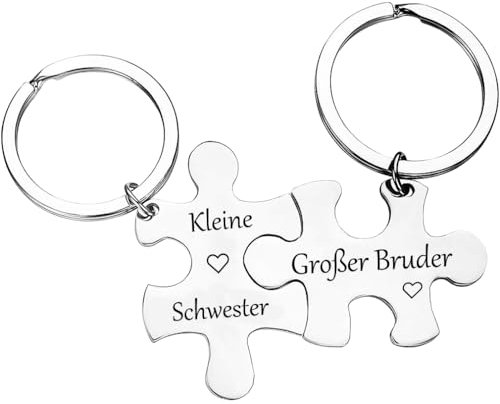 Bruder Schwester Geschenke Schlüsselanhänger für Big Brother, Brüder in Law von Schwester Lustiges für Männer BFF bester Freund Geburtstag Geschenk