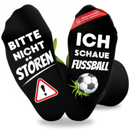 ZETTMANN® NEU: Premium Fussball Socken mit Spruch - Fussball Geschenke Jungen, Geschenkideen Fußball Socken - Bitte Nicht Stören Ich Schaue Fußball, Lustige Fußball Weihnachtsgeschenke Kleinigkeiten