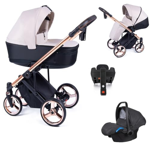 Kinderwagen-Set 5 in 1 Fado inkl. Sportsitz, Autositz und Iso Base - 16 Teile - in 10 Designs