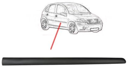 RAS RICAMBI AUTO STORE Moulure Porte Avant Droite Noire Pour Citroen C3