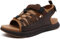 ONCAI Men Hiking Sandals, Arch Support Walking Sandals with Orthotic Outdoor Footbed for Plantar Fasciitis, Hombre Sandalias Recovery Sport Slides Khaki/Brown Size 11