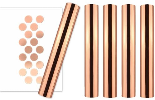 BAOFALI Wärmeaktivierte Folie, Heißfolienrolle, wärmeaktivierte Folie, Transferfolien für Wärmefolie, Stift-Transferfolie, 5 Stück, 16,4 m x 15 cm (5 Stück) (Roségold)