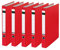 Leitz Plastik-Ringordner ohne Schlitze A4, 5er Pack, Rot, 3,5 cm Rückenbreite, PP-laminierter Einband, 10140025