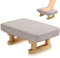 Duscdesp Repose-pieds ottoman avec pieds stables en bois, repose-pieds ottoman, pouf avec siège rembourré amovible, repose-pieds pour salon, entrée, chambre, bureau (gris peu profond)