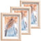 FaAmour 3er Set Bilderrahmen, DIN A4 Holz mit bruchsicherem Acrylglas & 2cm Rahmenbreite, Vintage Retro für Collage Portraits & Urkunden